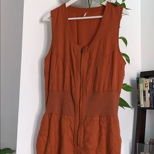 Free People Orange Jumpsuit